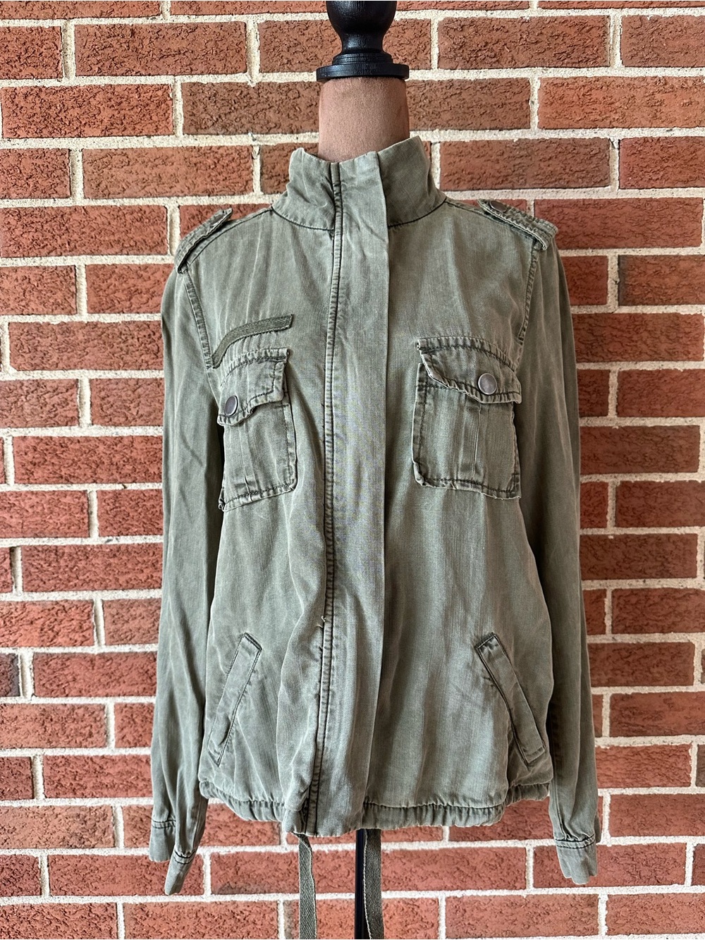 Soho New York & Company Women's Olive Utility Jacket Safari Military Size S